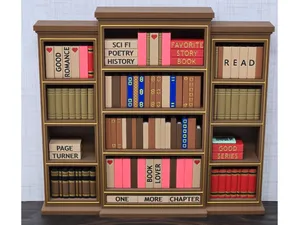 Miniature Decorative Bookcase - 3 bay formal style