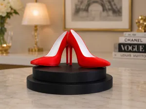 Elegant Red Stiletto Shoe With Display Stand 1:2.5
