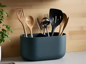 Modern kitchen utensil holder with 2 compartments