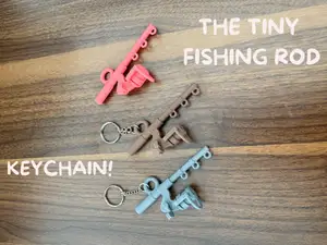 Tiny Fishing Rod Keychain