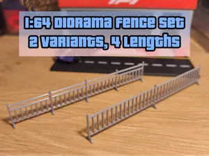 1:64 Diorama Fence Set – 2 Variants, 4 Lengths
