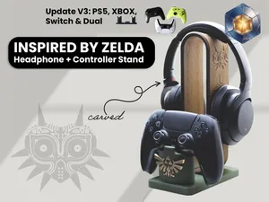 Headphone + Controller Stand inspired by Zelda