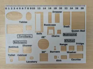 Simple Floor Plan Stencil 1/4" = 1'