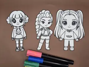 Kawaii Kpop Girls Coloring