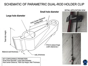 Parametric Print-in-Place Fishing Rod Clip