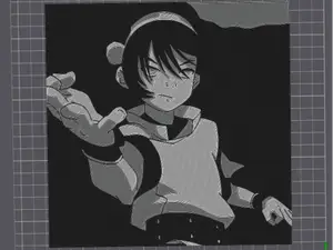 Toph avatar blanco y negro para AMS