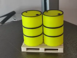 Industrial Essentials Set. Oil Drums & Euro Pallet