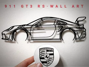 PORSCHE GT3 RS - Wall art silhouette