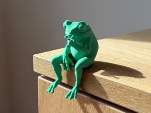 Thinking Frog Sitting Figure | Funny Shelf Buddy