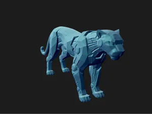 Low poly mechanical  cheetah