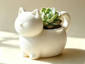 可爱猫咪多肉种植花盆