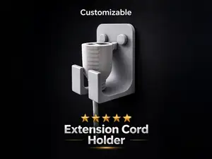 ★ Heavy-Duty Extension Cord Wall Hook - No Support