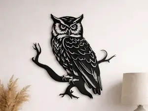 Wanddekoration "Eule auf Ast"