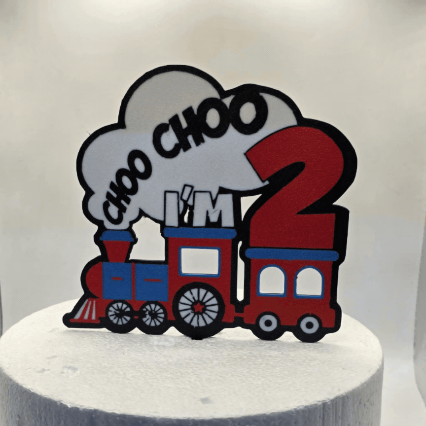 Choo Choo I'm 2 Cake topper El Snap 4 colours