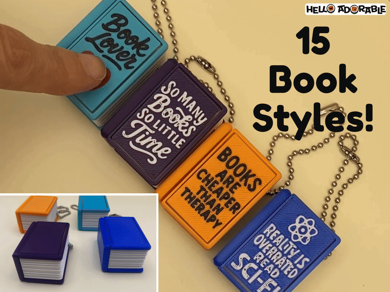 Book Lover Clicker Fidget Toy (Keychain Option)