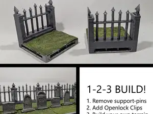 Graveyard fence wall tile (OpenLOCK system)