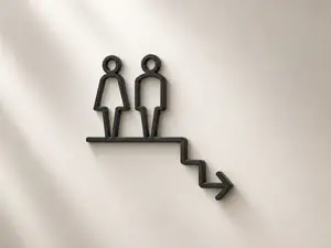 Toiletten WC Türschild Treppe