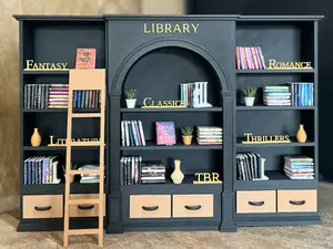 Miniature Grand Library with Arch – 1:12 Scale