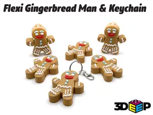Flexi Gingerbread Man & Keychain - No Supports