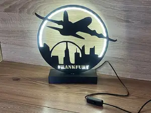 LED Ring Lamp Airplane-City name+no name 2xModels
