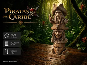 Jack Sparrow Will Turner Davy Jones Wooden Totem