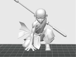 Avatar Aang with his staff