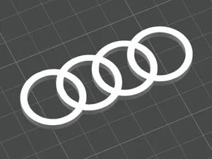 Audi Emblem Logo - 3D Printed (No Text)