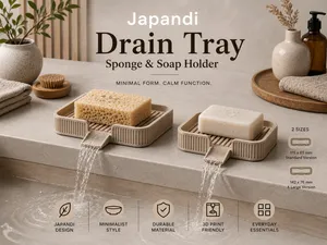Japandi Drain Tray – Sponge & Soap Holder