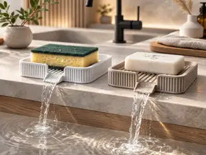 Japandi Drain Tray – Sponge & Soap Holder