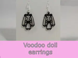Voodoo doll earrings