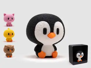 Penguin Figurine & Stand | No AMS | Fuzzy Skin