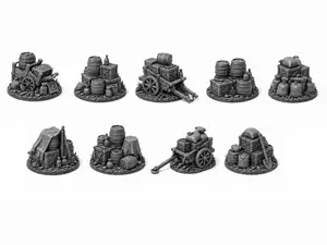 Fantasy Cargo & Barrel Scatter Terrain Set