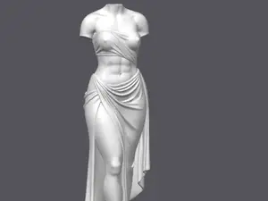 Woman in flowy dress sculpture
