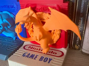 Support cartouche gamme boy rouge Dracaufeu