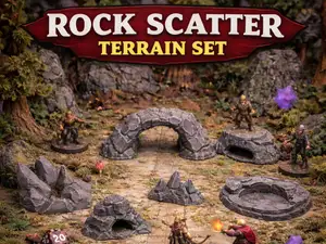 Tabletop Boulders Pack - Modular Rocks & Stone D&D