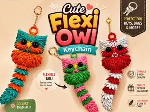 Cute Flexi Owl Keychain | Articulated Owl