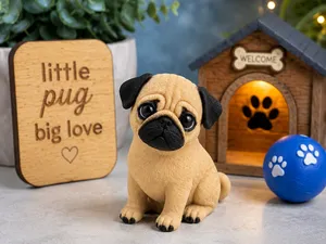 Cute Pug Puppy Figurine