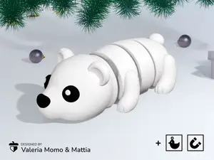 Cute Flexi Polar Bear (Toy, Keychain & Magnet)