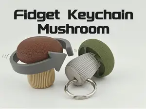 Fidget Mushroom — Twist-to-Click Keychain