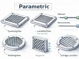 Parametric Ventilation / Filter Grid - OpenSCAD