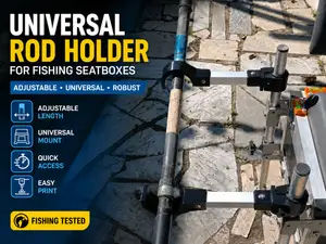 Universal Rod Holder for Fishing Seatboxes