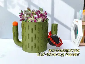 储水仓半自动浇水仙人掌造型花盆