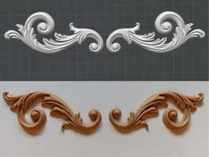 Coppia di fregi decorativi simmetrici