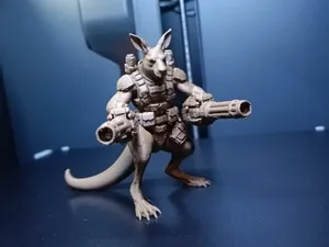Kampfkänguru, Känguru mit Minigun, Kämpfuru, 