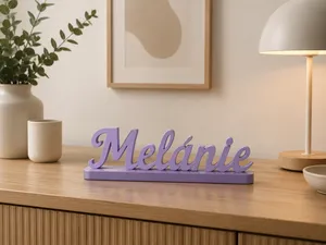 Custom Name Melánie Sign–Elegant Script Name Plate