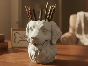 Golden Retriever Desk Organizer & Pencil Holder