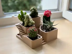 Architectural pots with stairs for small plants