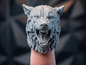 Wolf Head Finger Puppet