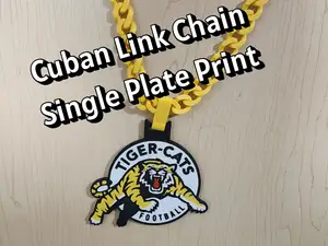 Hamilton Tiger Cats BIG pendant, Cuban link chain