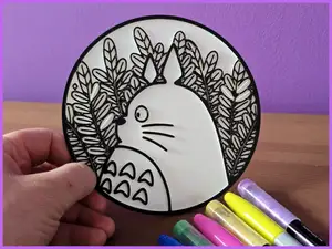 Totoro Cat Ghibli Coloring Craft